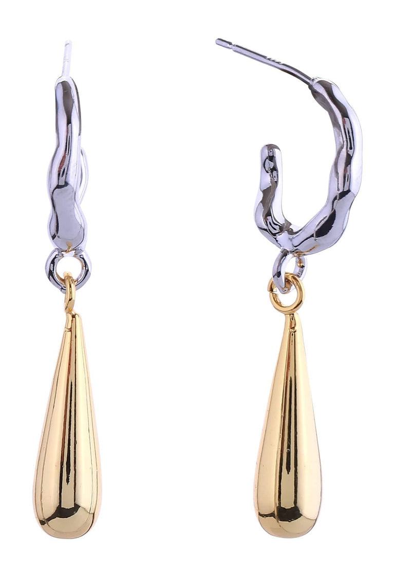 DJE310873 14K Elongated Teardrop Post Earrings - MiMi Wholesale