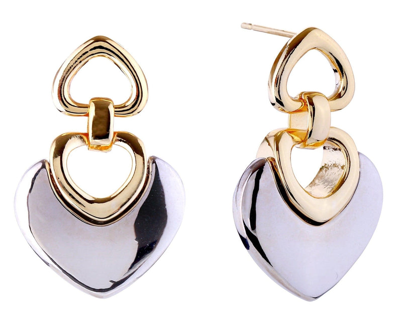 DJE310877 14K Dipped Lou Heart Post Earrings - MiMi Wholesale