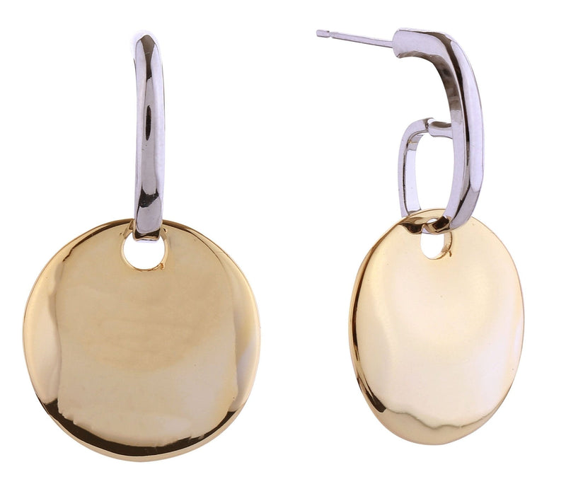 DJE310878 14K Flat Disk Dangle Post Earrings - MiMi Wholesale