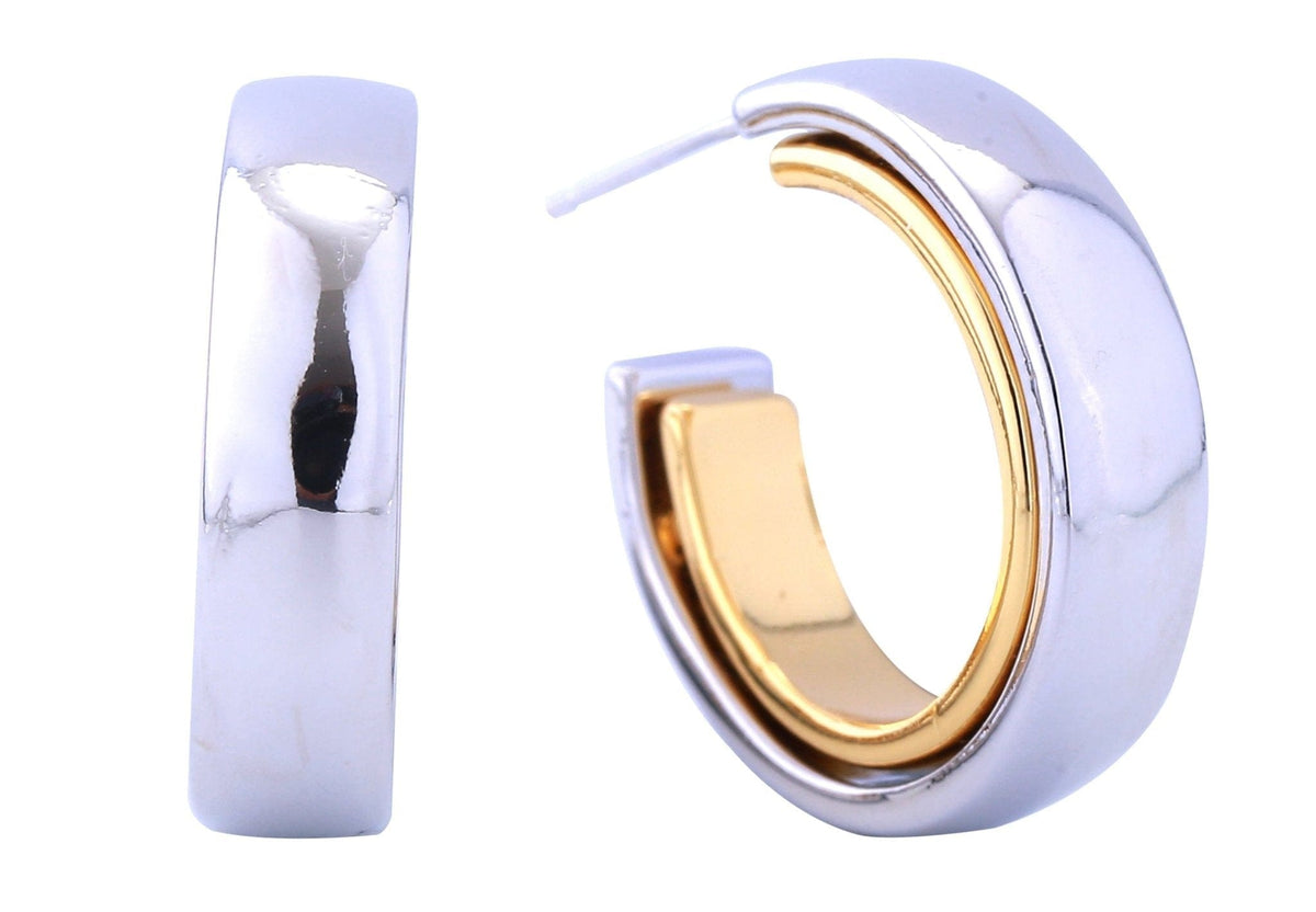 DJE310879 14K Ripple Post Earrings - MiMi Wholesale