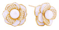 DJE310891 14K Peony Pearl Post Earrings - MiMi Wholesale