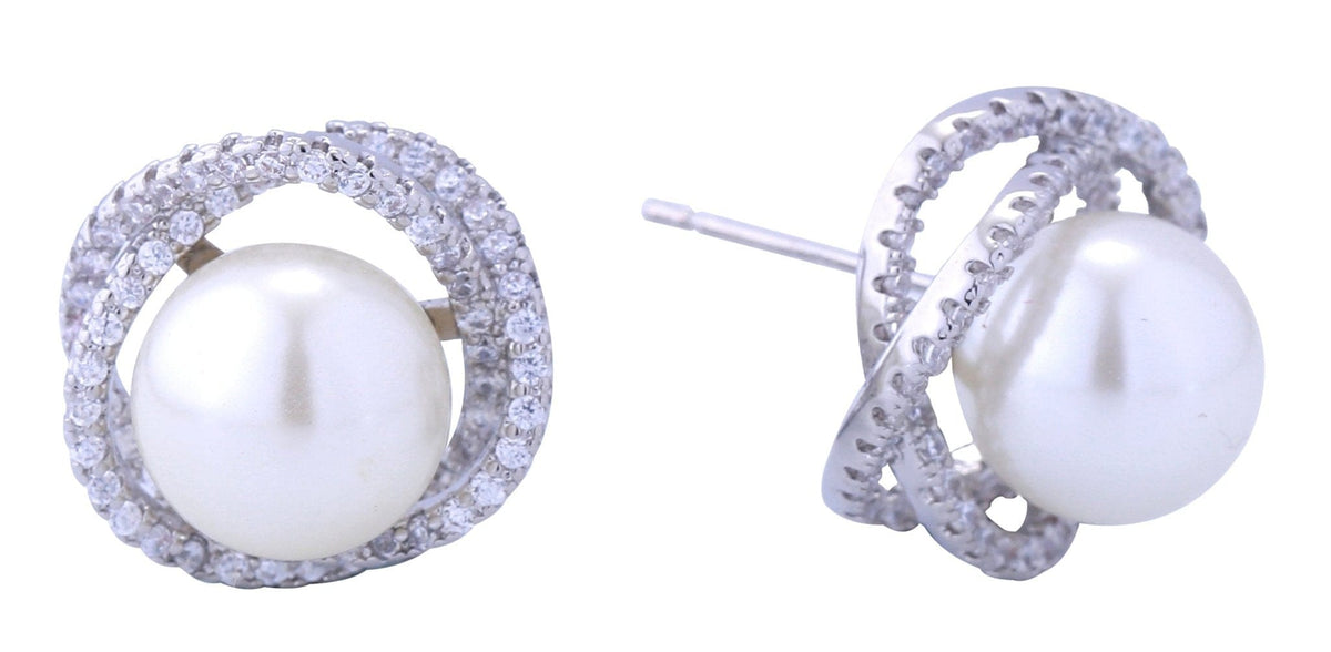 DJE310894 14K Preppy Pearl Post Earrings - MiMi Wholesale
