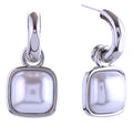 DJE310906 14K Square Pearl Drop Post Earrings - MiMi Wholesale