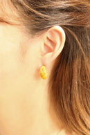 DJE310917 14K Grain Texture Moon Post Earrings - MiMi Wholesale