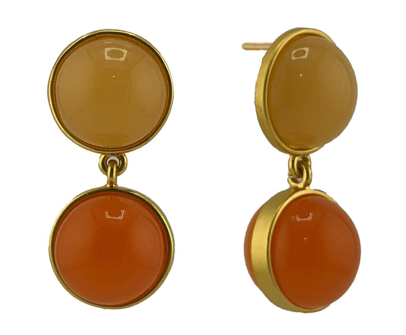 DJE310976 14K Two Tone Resin Dangle Post Earrings - MiMi Wholesale