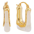 DJE311051 14K Angled Resin Pincatch Earrings - MiMi Wholesale