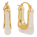 DJE311051 14K Angled Resin Pincatch Earrings - MiMi Wholesale