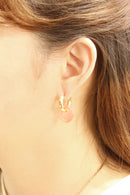 DJE311055 14K Round Resin Huggie Earrings - MiMi Wholesale