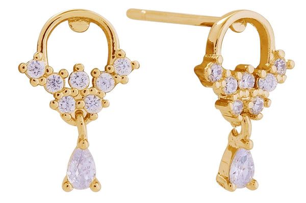 DJE311059 14K Dipped Mini Chandelier Post Earrings - MiMi Wholesale