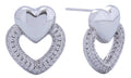 DJE311064 14K Double Heart Post Earrings - MiMi Wholesale