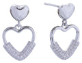 DJE311066 14K Dipped Double Heart Drop Post Earrings - MiMi Wholesale