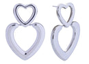 DJE311076 14K Double Heart Drop Earrings - MiMi Wholesale