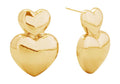 DJE311077 14K Heart Drop Post Earrings - MiMi Wholesale