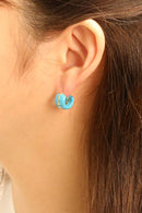 DJE311082 14K Dipped Chunky Gold Lined Post Earrings - MiMi Wholesale