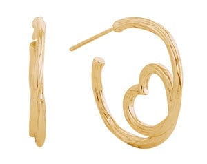 DJE311189 14K Dipped Heart Spiral Hoop Earrings - MiMi Wholesale