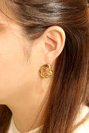 DJE311190 14K Dipped Organic Wave Post Earrings - MiMi Wholesale