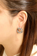 DJE311191 14K Dipped Crinkle Post Earrings - MiMi Wholesale