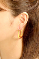DJE311196 14K Dipped Sculpted Flow Earrings - MiMi Wholesale