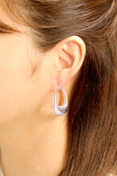 DJE311196 14K Dipped Sculpted Flow Earrings - MiMi Wholesale