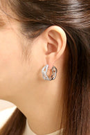 DJE311202 14K Dipped Diamond Link Hoop CZ Earrings - MiMi Wholesale