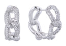 DJE311202 14K Dipped Diamond Link Hoop CZ Earrings - MiMi Wholesale