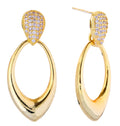 DJE311207 14K Dipped Teardrop CZ Earrings - MiMi Wholesale