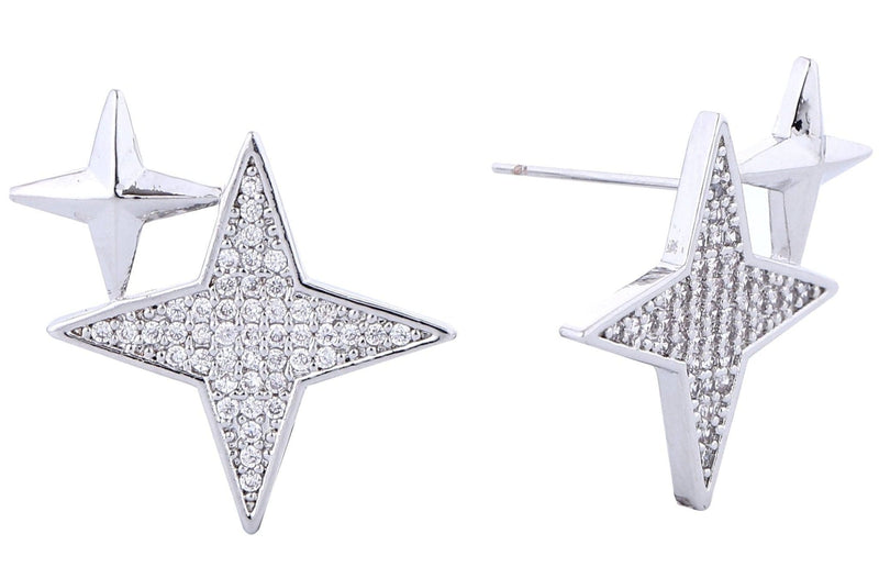 DJE311215 14K Dipped Starlight CZ Post Earrings - MiMi Wholesale