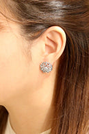DJE311216 14K Dipped Blossom Filigree CZ Post Earrings - MiMi Wholesale