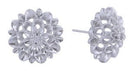 DJE311216 14K Dipped Blossom Filigree CZ Post Earrings - MiMi Wholesale