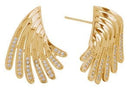 DJE311217 14K Dipped Winged Statement Pave CZ Earrings - MiMi Wholesale