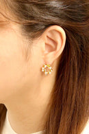 DJE311230 14K Dipped Pearl Wreath Post Earrings - MiMi Wholesale