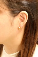 DJE311239 14K Dipped Crystal Moon Pearl CZ Post Earrings - MiMi Wholesale