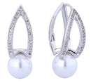 DJE311246 14K Dipped Crown Jewelry Pearl CZ Earrings - MiMi Wholesale