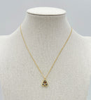 DJN330008 14K Dipped Small Bubble Letter Initial Necklace - MiMi Wholesale