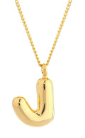 DJN330008 14K Dipped Small Bubble Letter Initial Necklace - MiMi Wholesale