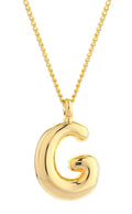 DJN330008 14K Dipped Small Bubble Letter Initial Necklace - MiMi Wholesale