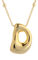 DJN330009 14K Dipped Big Bubble Letter Initial Necklace - MiMi Wholesale