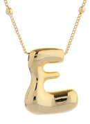 DJN330009 14K Dipped Big Bubble Letter Initial Necklace - MiMi Wholesale
