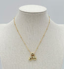 DJN330009 14K Dipped Big Bubble Letter Initial Necklace - MiMi Wholesale