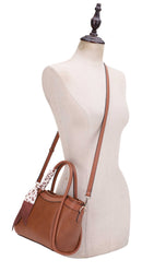 EE85214 - 1 Whipstitch Tote Bag/Crossbody With Scarf - MiMi Wholesale