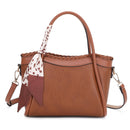 EE85214 - 1 Whipstitch Tote Bag/Crossbody With Scarf - MiMi Wholesale