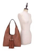 EE85228 Kai Three compartments Hobo with Tassel - MiMi Wholesale