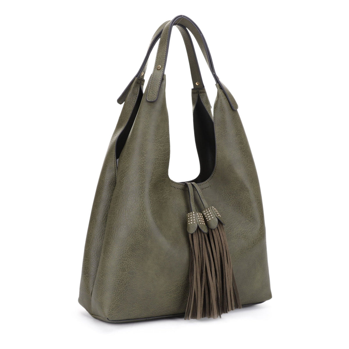 EE85228 Kai Three compartments Hobo with Tassel - MiMi Wholesale
