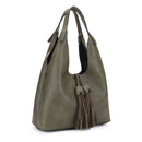 EE85228 Kai Three compartments Hobo with Tassel - MiMi Wholesale
