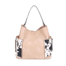 EE95037C2 2 in 1 Cow Print Hobo and Crossbody Bag Set - MiMi Wholesale