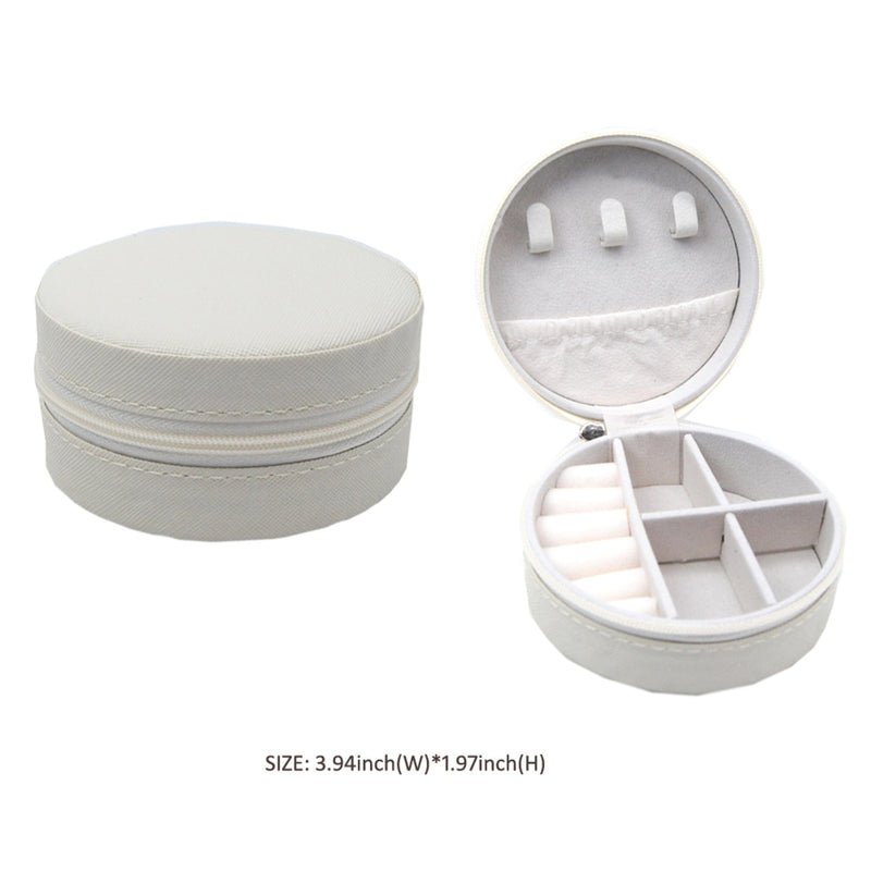 EG10267 Round Zip Around Jewelry Box - MiMi Wholesale