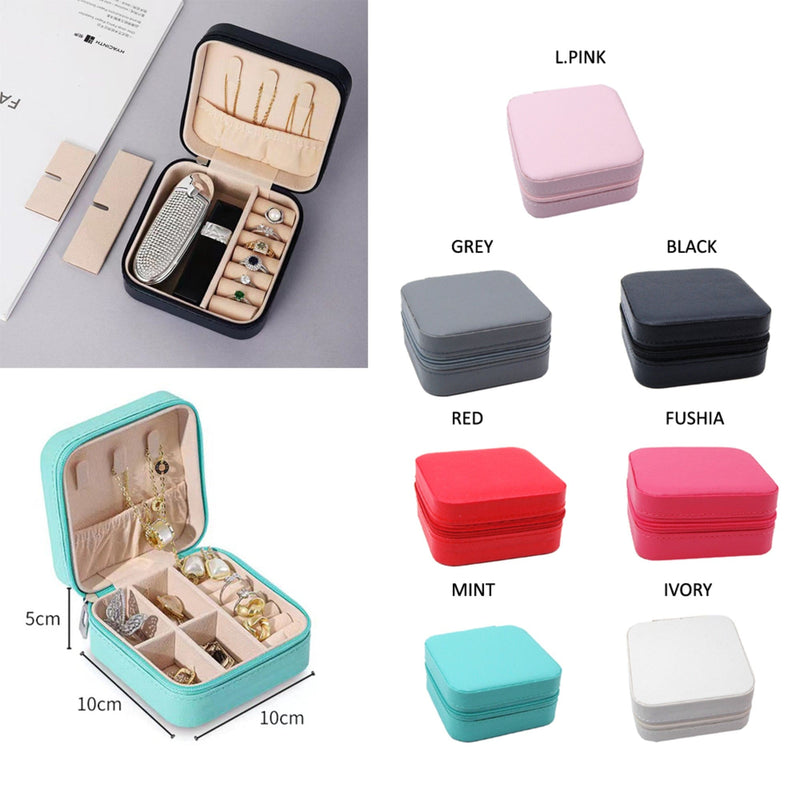 EG10268 Zip Around Square Jewelry Box - MiMi Wholesale