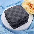 EG10302 Checkered Print Square Jewelry Box - MiMi Wholesale