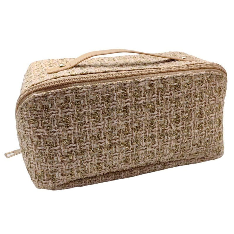 EG10304 Tweed Zip Around Cosmetic Pouch - MiMi Wholesale