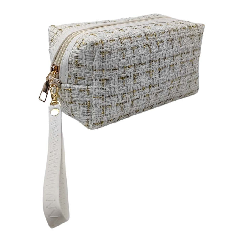 EG10307 Tweed Pouch With Wristlet Strap - MiMi Wholesale